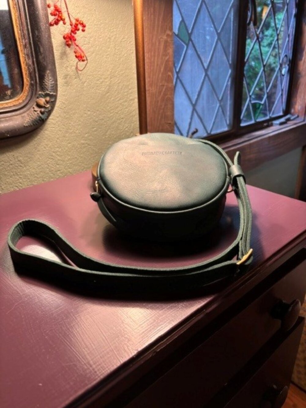 Portland Leather Circle Crossbody ~ Small ~ SURF - Picture 4 of 6